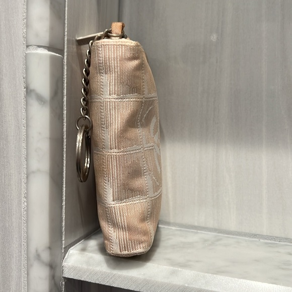 CHANEL Travel Line Coin Purse Case Beige Tan EUC - Picture 7 of 12